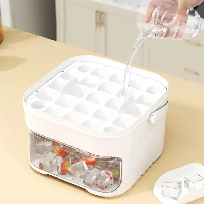 50-cube Double-layer Ice Cube Machine With Easy-To-Press Lid