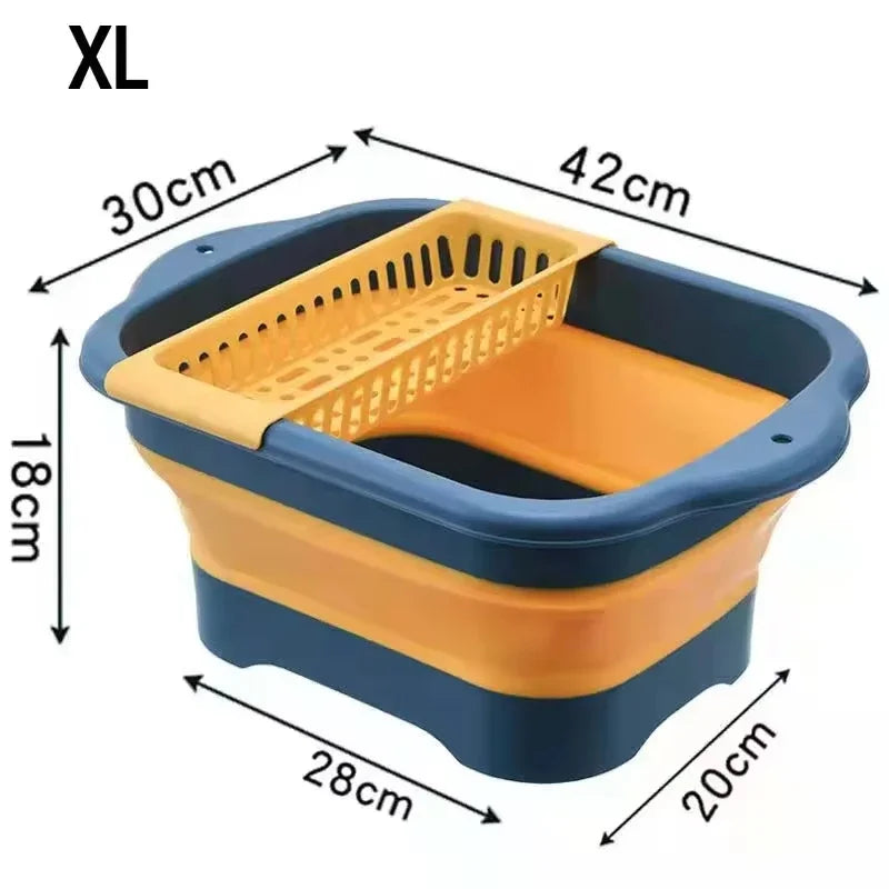 Silicone Foldable Strainer For Fruit Or Vegetables With Strainer