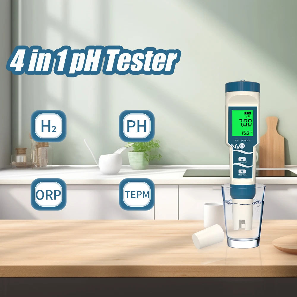 Yieryi Digital Hydrogen Water Tester PH/ORP/Temp/H2 Water ppb ppm Meter with ATC 0.01 Resolution