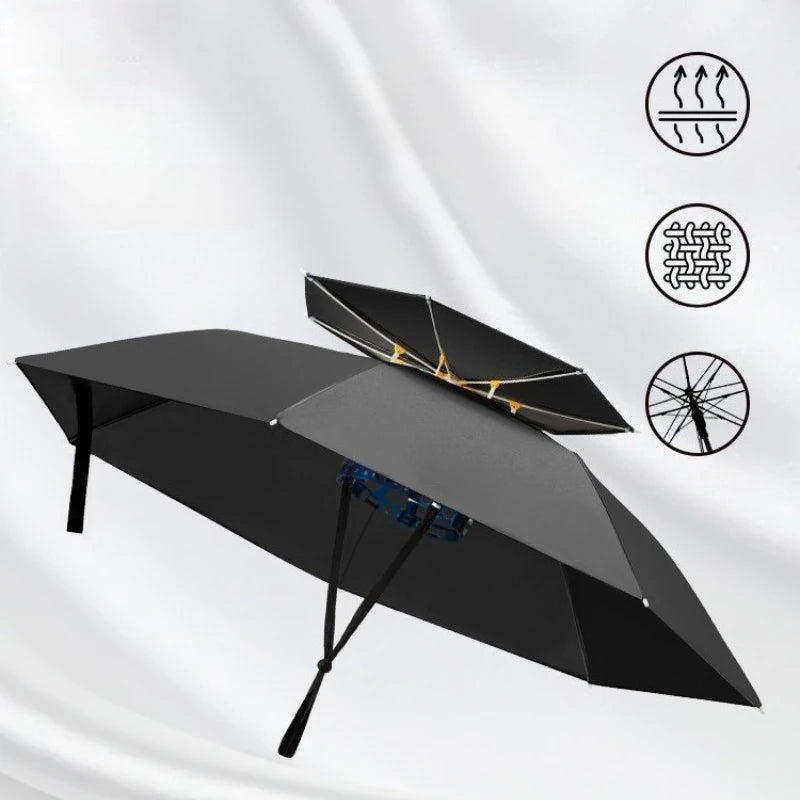 Head Mounted Sunshade Or Rain Umbrella Hat
