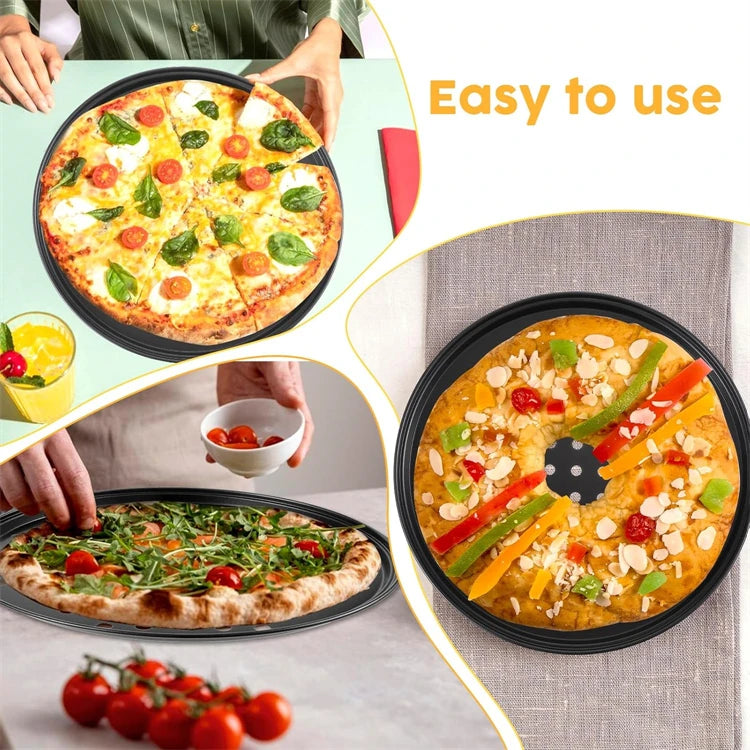 4 Size Nonstick Carbon Steel Pizza Pan with Holes