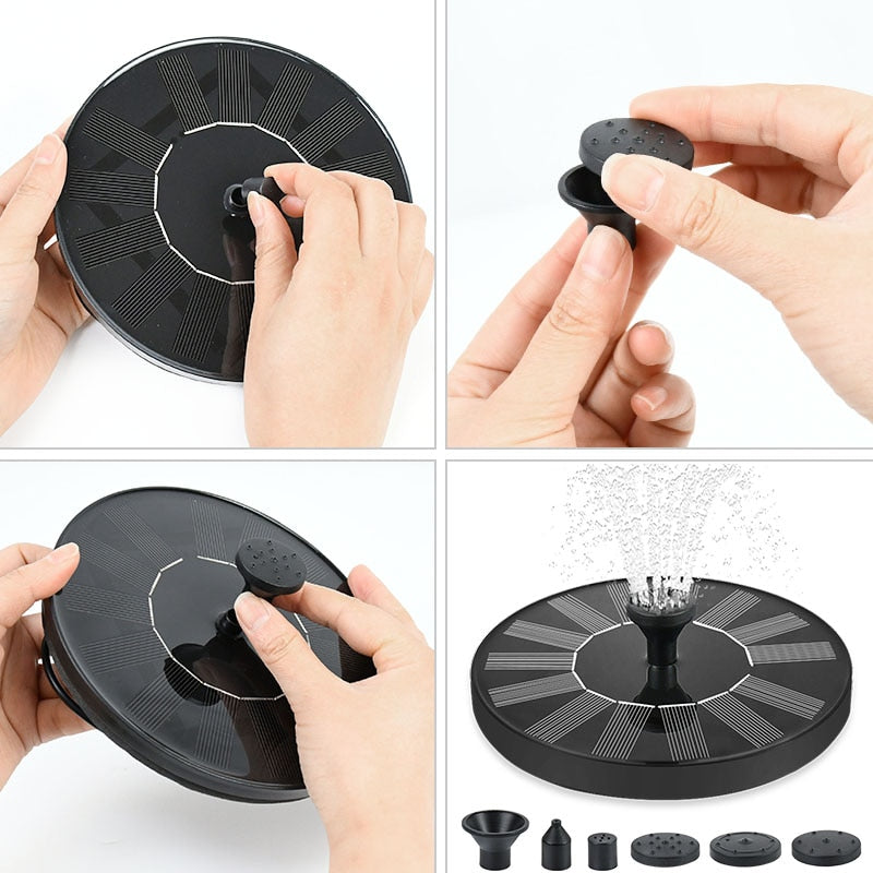 Mini Solar Powered Floating Water Fountain.