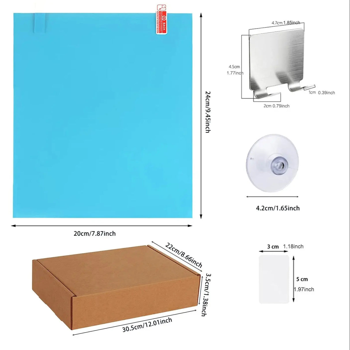 Acrylic Anti Fog Mirror With Suction Cup For Bathroom
