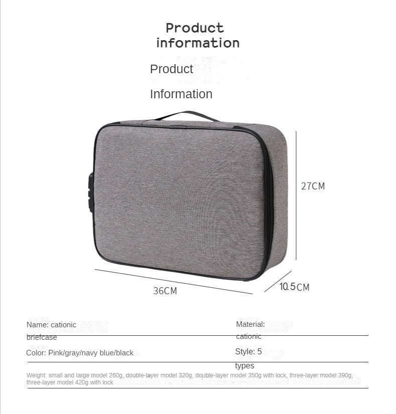 3-layers Document Storage Box With Password Lock.