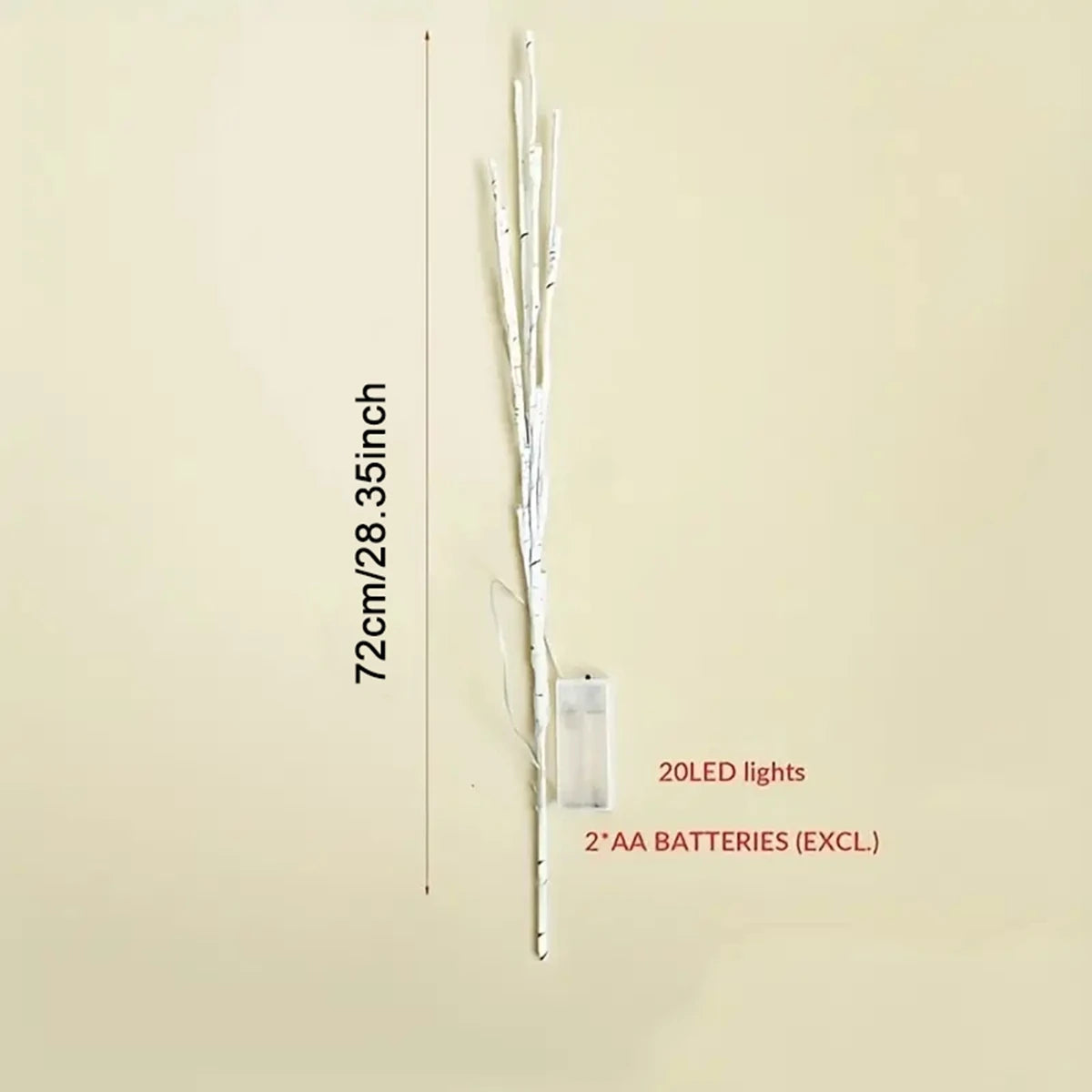 1 PC Battery Operated 20 LED White Birch Branch Lights