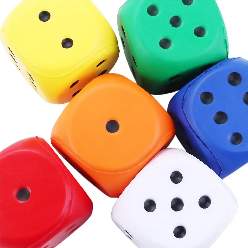 1pcs Soft 6cm Sponge Dice For Games Or Can Be Used For Anti Stress.