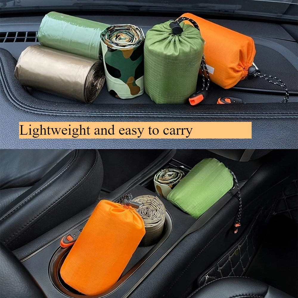 3-piece emergency sleeping bag Whistle And Storage Bag