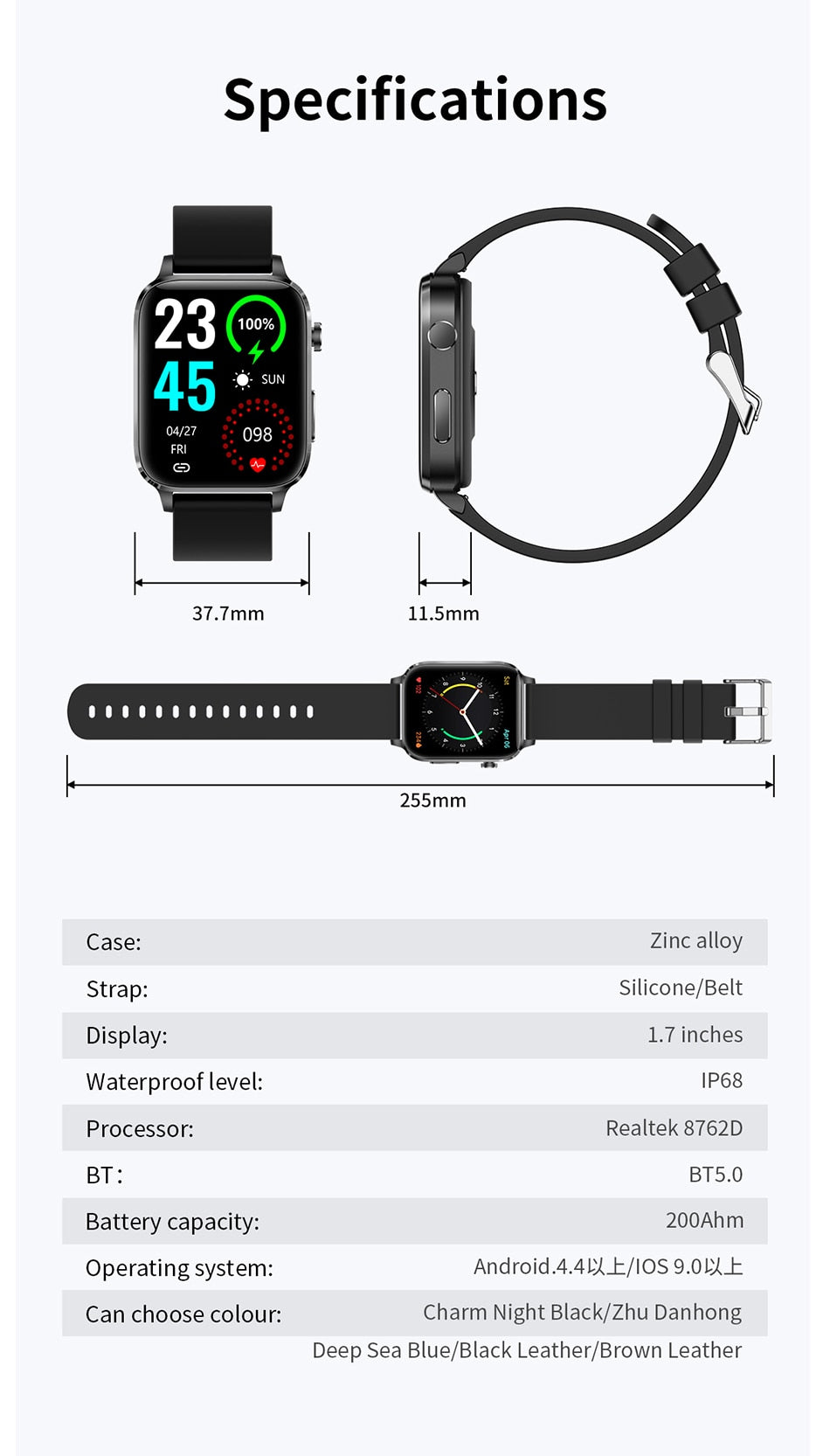 Men's 2023 New Smart Watch. Healthy monitor for your heart rate, hypertension, hyperglycemia. multi sport modes. AND many more purposes.