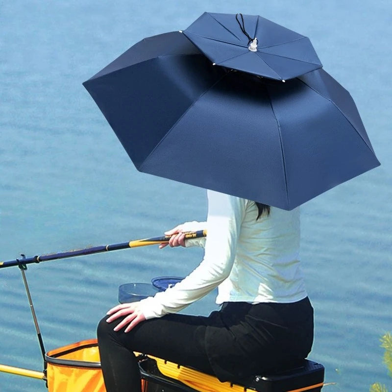Head Mounted Sunshade Or Rain Umbrella Hat