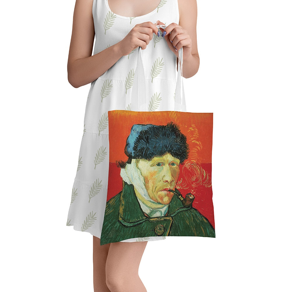 Van Gogh Oil Painting Canvas Shoulder Bags.