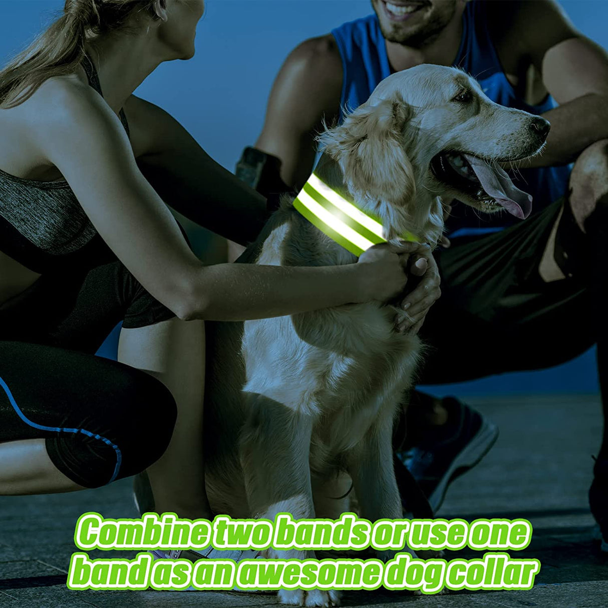Safety Elastic Reflector Bands That Can Strap around your Ankle And Legs When Jogging.