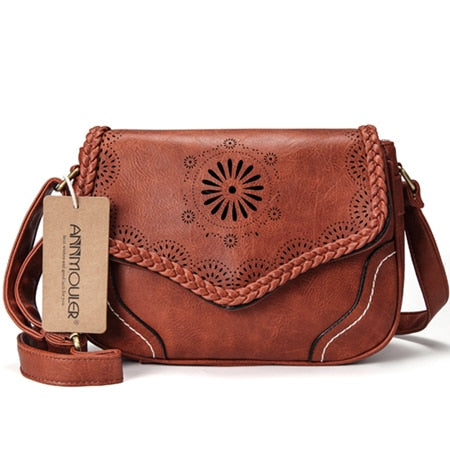 Annmouler Ladies leather crossbody handbag.