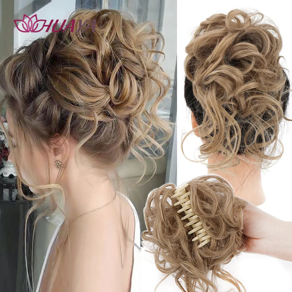 HUAYA Synthetic Curly Hairpieces With Clips.