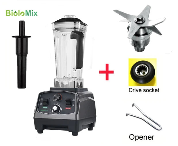 BioloMix 3HP 2200W Heavy Duty Commercial Grade Blender With BPA Free 2L Jar