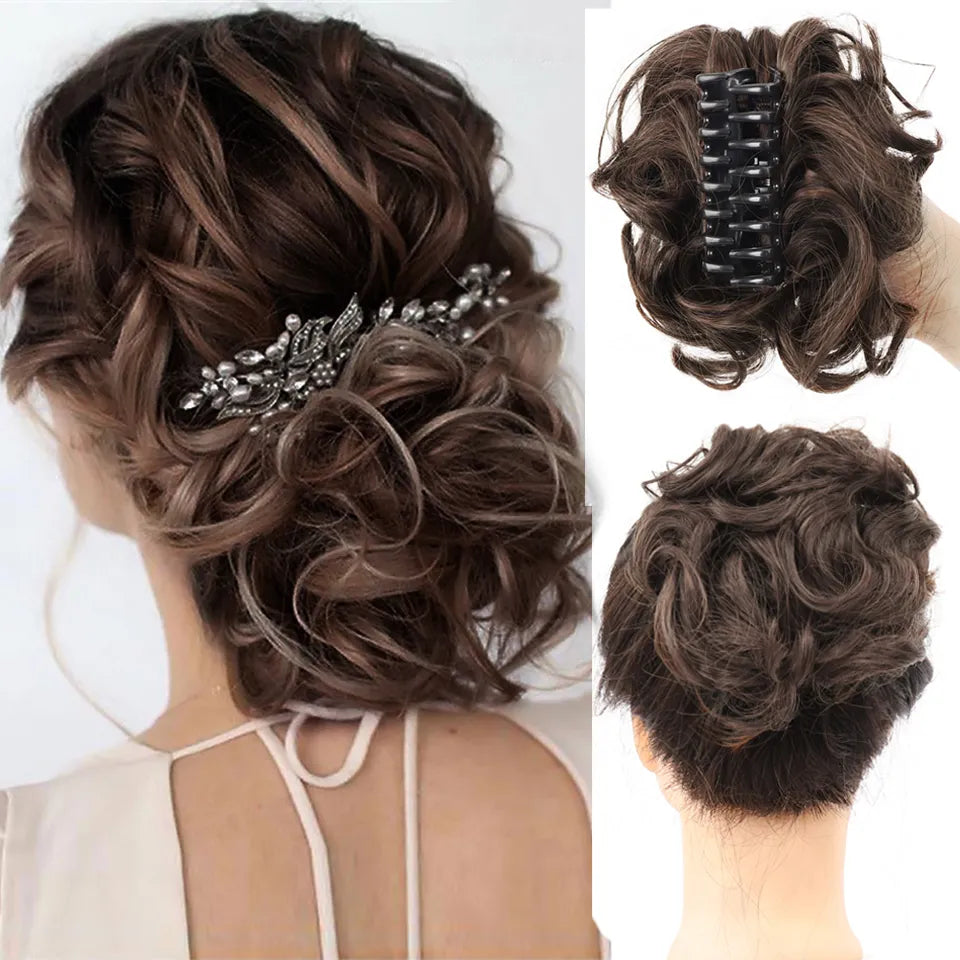 HUAYA Synthetic Curly Hairpieces With Clips.