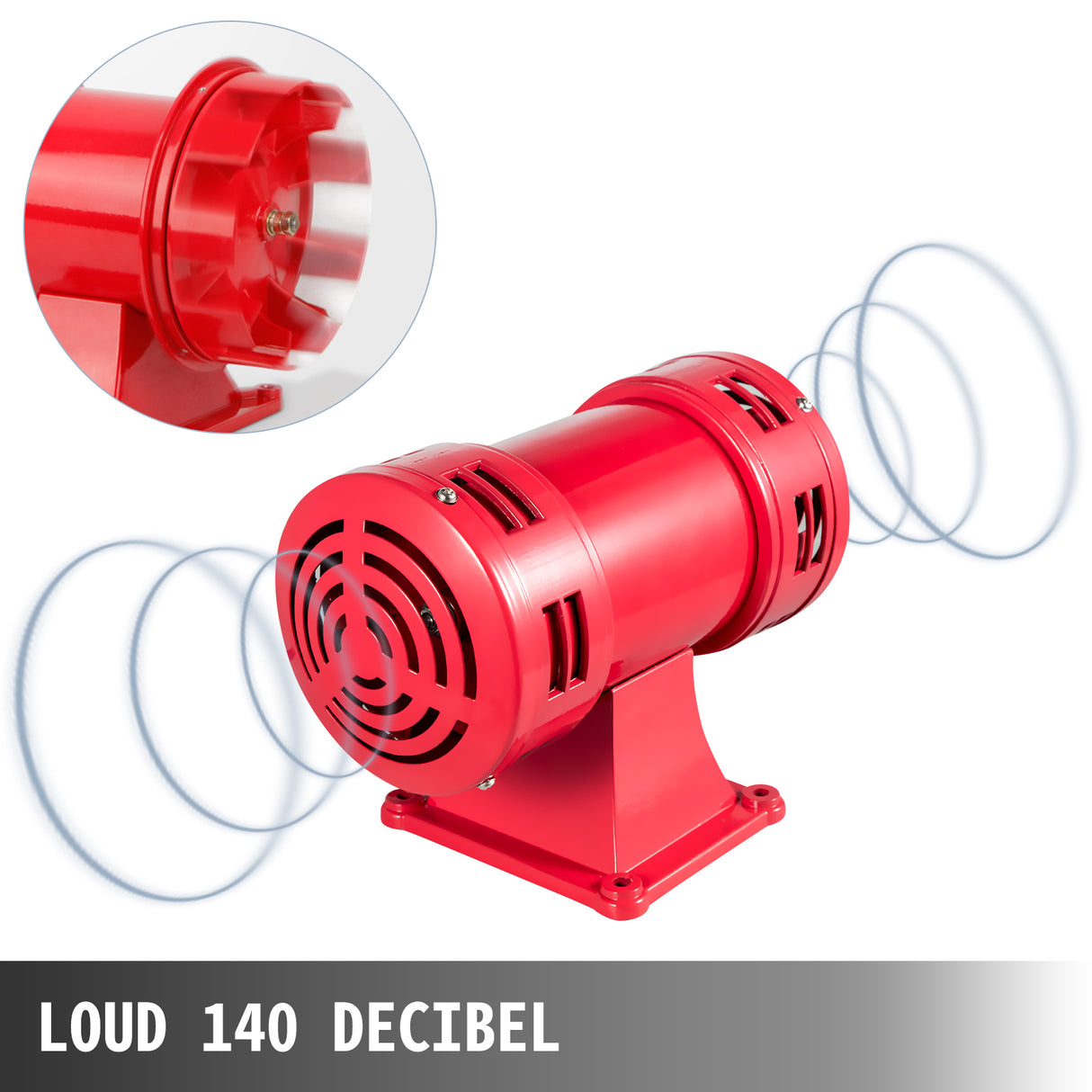 VEVOR 400W Air Siren Boat Alarm with Low-Noise140 Decibel. Outside made of steel, motor driven Emergency Warning MS-490