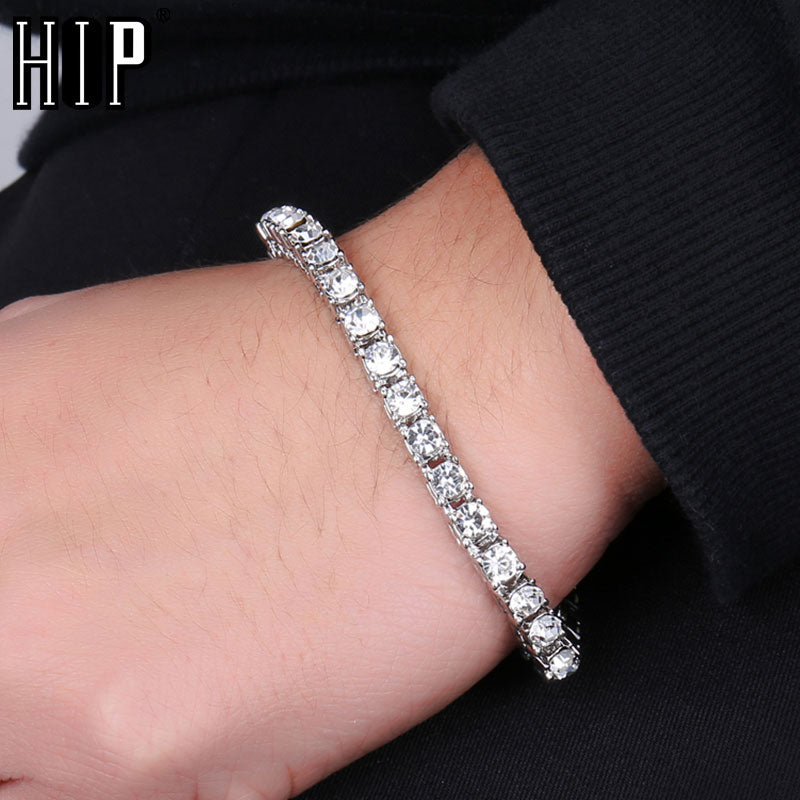 Hip Hop Cubic Zirconia chain Bracelet.