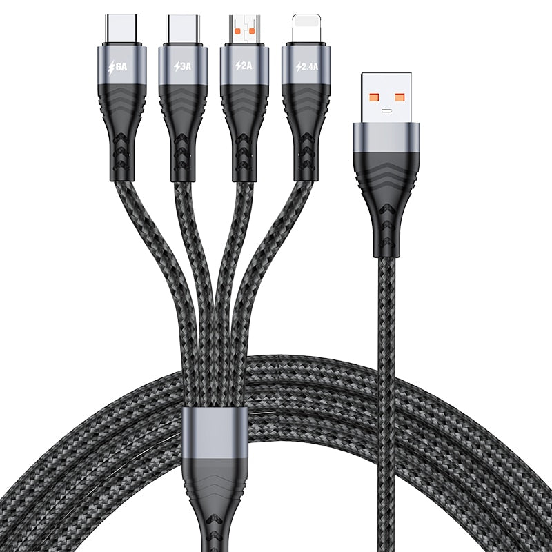 4 in 1 USB Cable C Charging Cable Micro USB Charge Cable