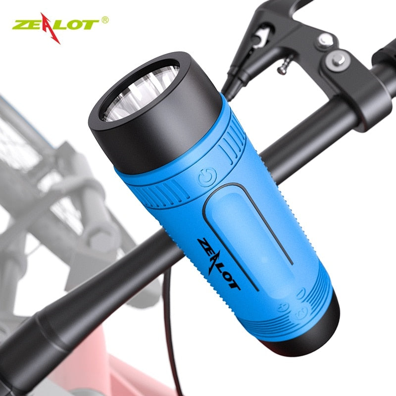 Zealot S1 Waterproof, Wireless Bluetooth Speaker With Bike Mount and Flashlight.