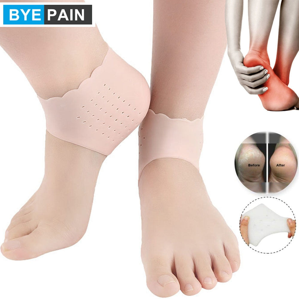 BYEPAIN Silicone Moisturizing Gel Heel Socks. Helps Relieve Pain OR Cracked Heels.