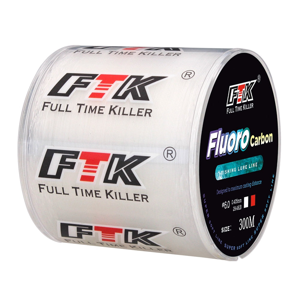 300m 500m Fluorocarbon Coating Fishing Line 4.13LB-34.32LB Carbon Fiber Leader Line Fishing Lure Wire Sinking Line