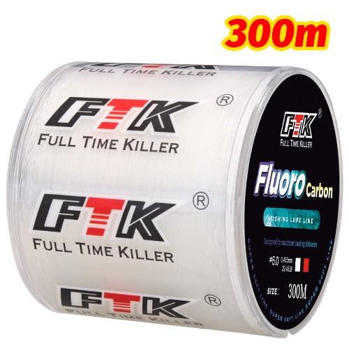 300m 500m Fluorocarbon Coating Fishing Line 4.13LB-34.32LB Carbon Fiber Leader Line Fishing Lure Wire Sinking Line