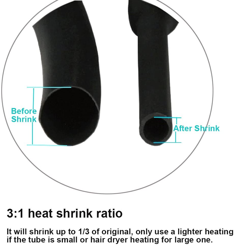 270Pcs/set 3:1Sleeving Wrap Wire Car Electrical Cable Tube kits Heat Shrink Tube Tubing Polyolefin Mixed Color