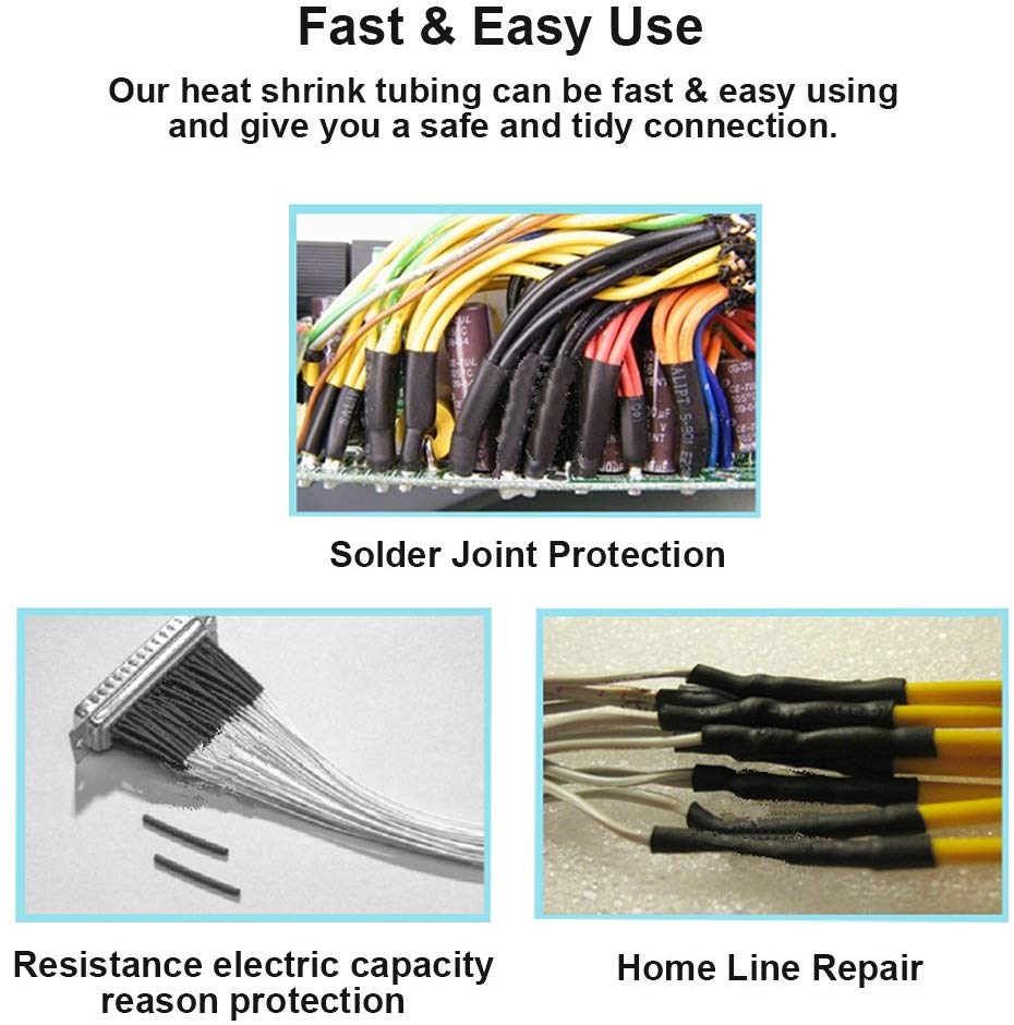 270Pcs/set 3:1Sleeving Wrap Wire Car Electrical Cable Tube kits Heat Shrink Tube Tubing Polyolefin Mixed Color