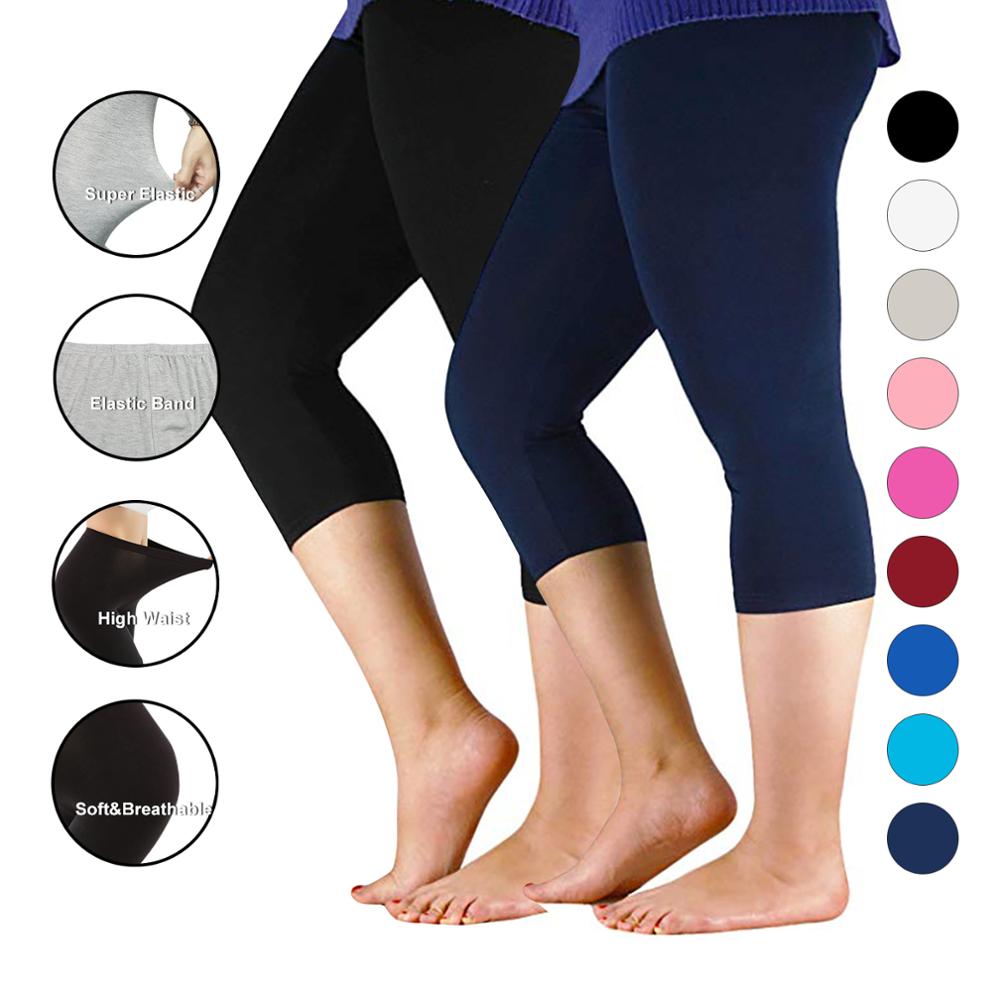 Women's High Stretch Capri Style Casual Bamboo Fiber Leggings. Come in Plus Sizes.