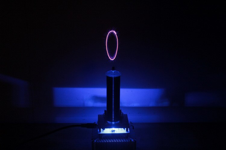 Musical Tesla coil plasma speaker ion windmill