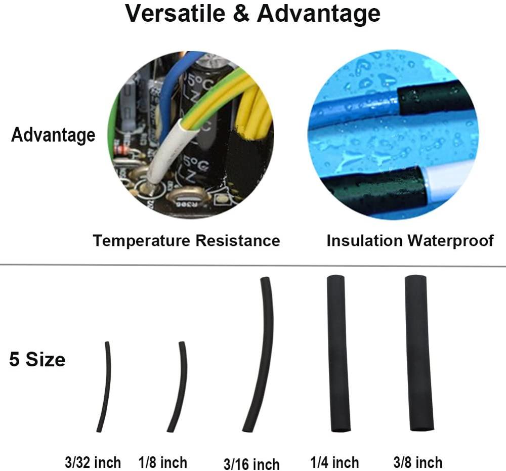 270Pcs/set 3:1Sleeving Wrap Wire Car Electrical Cable Tube kits Heat Shrink Tube Tubing Polyolefin Mixed Color