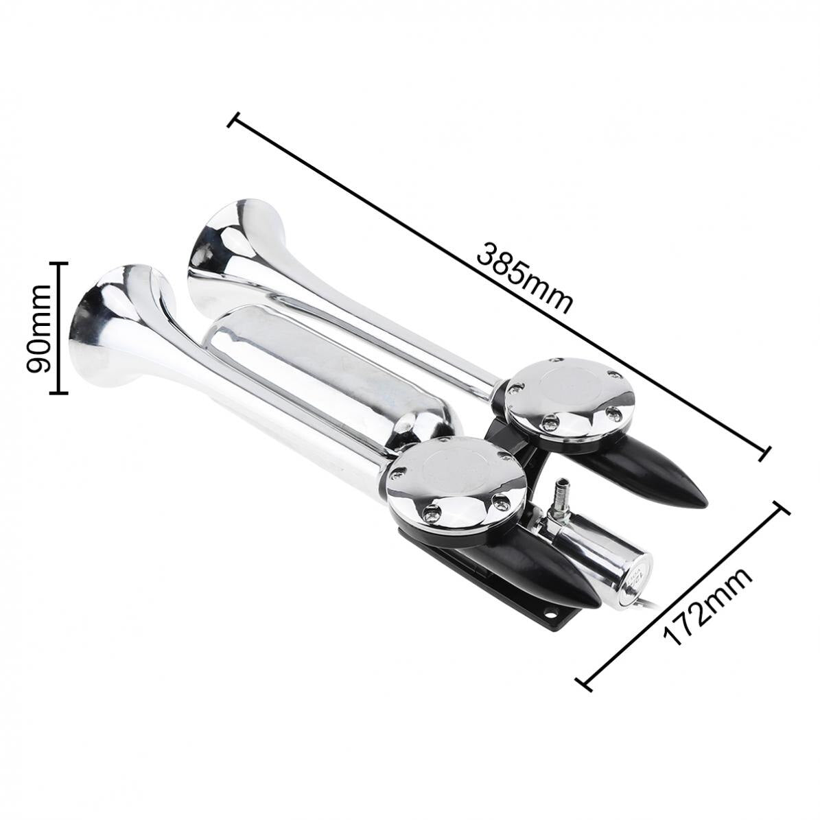 Universal 12~24 V 100~115 db Super Strong Noisy Air Compressor Dual Trumpet Air Horn for Car Truck Boat Train Vehicle