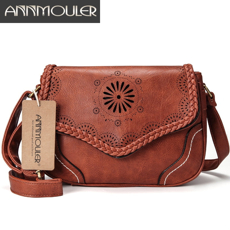 Annmouler Ladies leather crossbody handbag.