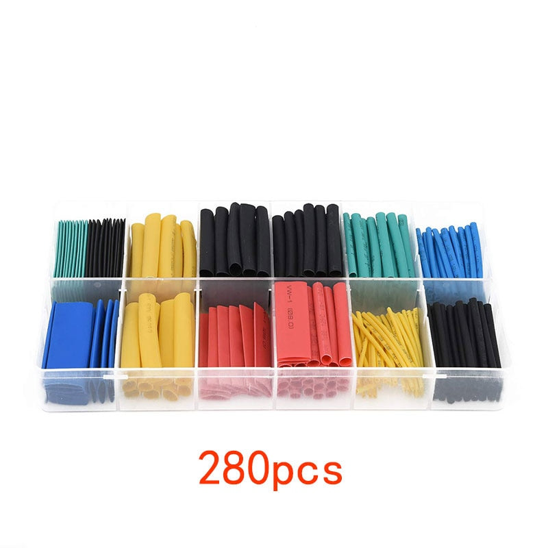 270Pcs/set 3:1Sleeving Wrap Wire Car Electrical Cable Tube kits Heat Shrink Tube Tubing Polyolefin Mixed Color