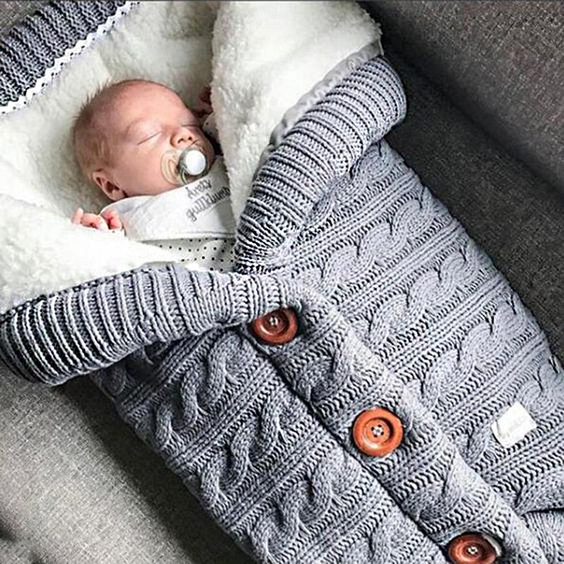Baby Wool  Button Up Sleeping Bag, Cozy for Autumn Weather in strollers.