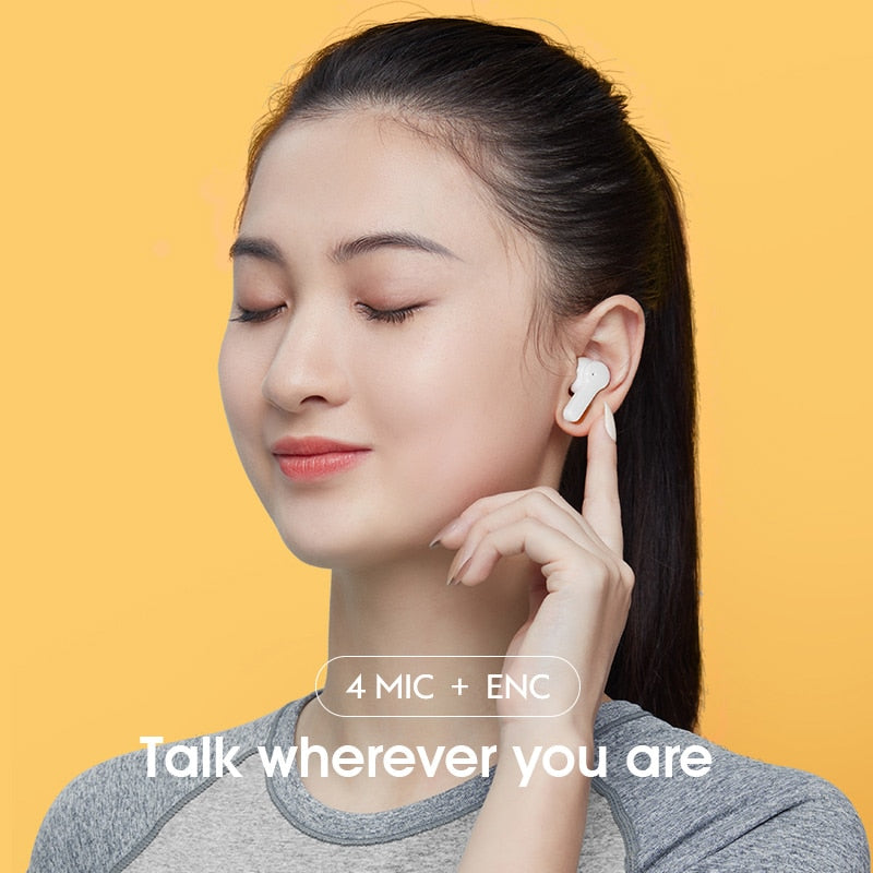 QCY T13 Bluetooth Headphone V5.1 Wireless TWS Earphone Touch Control Earbuds 4 Microphones ENC HD Call Headset Customizing APP