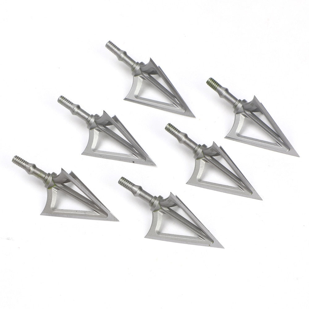 3/6/12/24pcs Archery  Broadhead Hunting Sharp 100/125 Grain Arrow Head 3 Blade Stainless Alloy Arrowhead Screw-In Tips