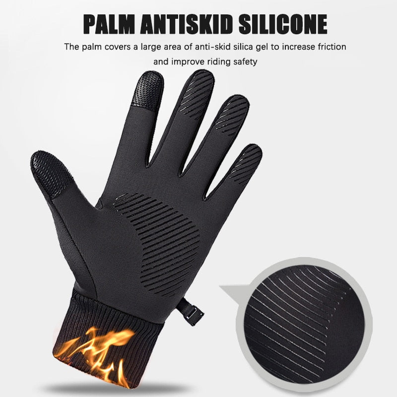 Winter Windproof Outdoor Sports Men Gloves Touchscreen Driving Motorcycle Skiing Waterproof Non-Slip Warm Fleece Women Gloves