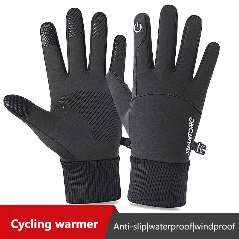 Winter Windproof Outdoor Sports Men Gloves Touchscreen Driving Motorcycle Skiing Waterproof Non-Slip Warm Fleece Women Gloves