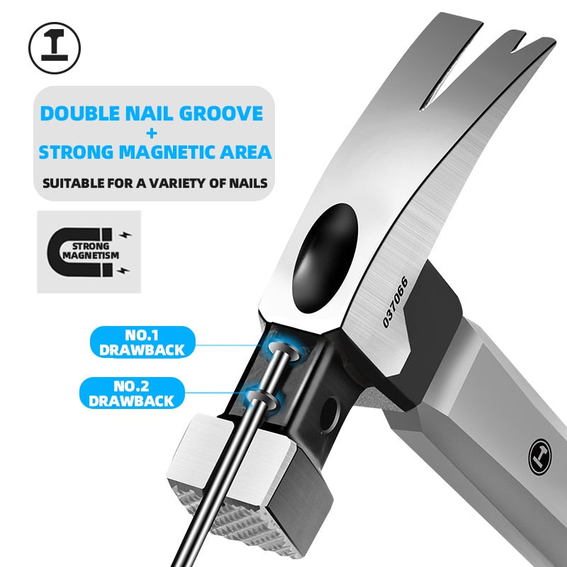 GREENER Heavy Claw Hammer 100Z/130Z Nail puller Hammer Steel Woodworking Striking Tools Magnetic Automatic Nail Suction Hammer