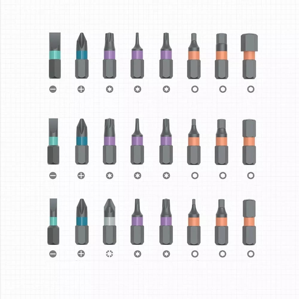 24 in 1 Multi-purpose Ratchet Wrench Screwdriver S2 Magnetic Bits Tools Set