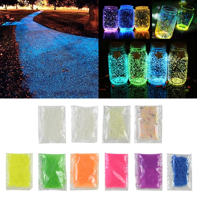 10/30g Luminous fluorescent Sand.  Glows in the dark.  Beautiful on a patio or in a garden.