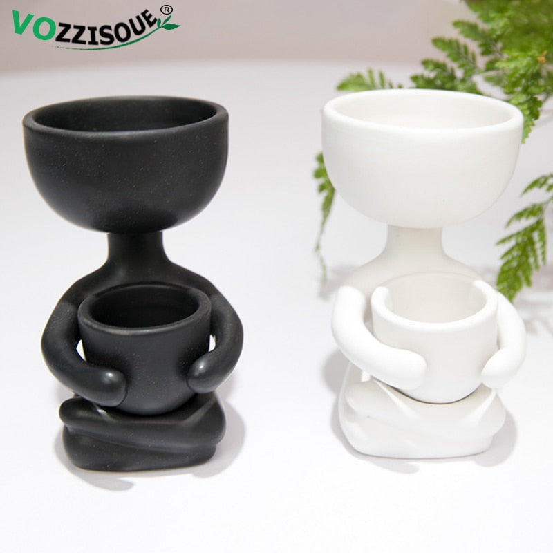Humanoid Ceramic Flower Pot Succulent Planter