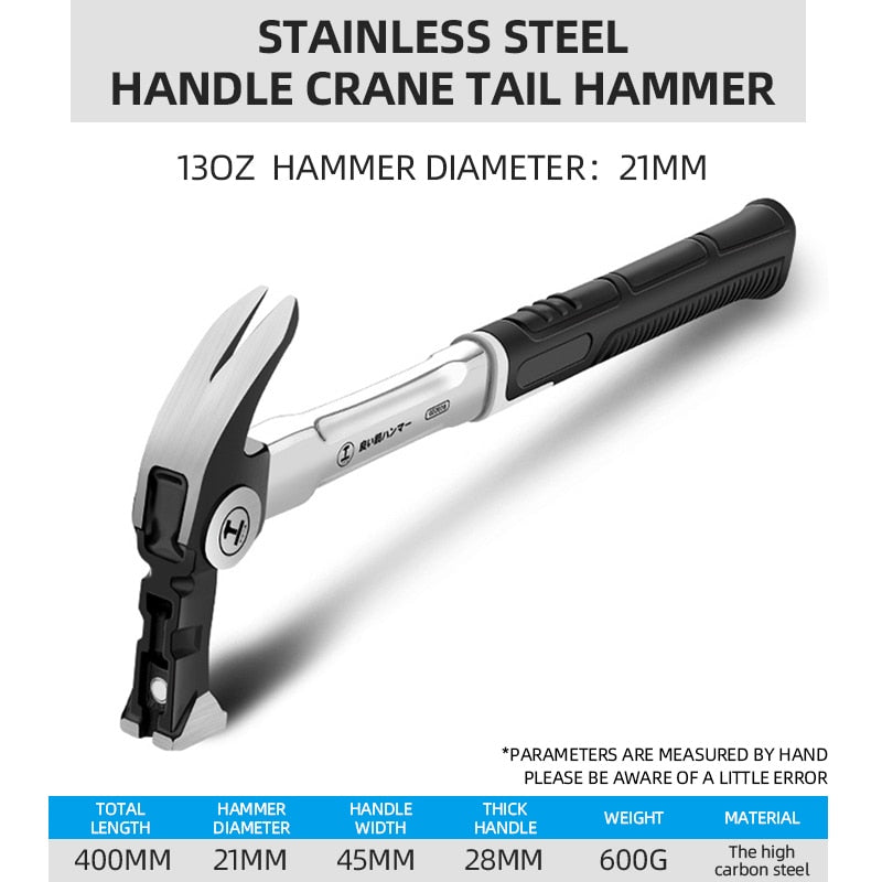 GREENER Heavy Claw Hammer 100Z/130Z Nail puller Hammer Steel Woodworking Striking Tools Magnetic Automatic Nail Suction Hammer