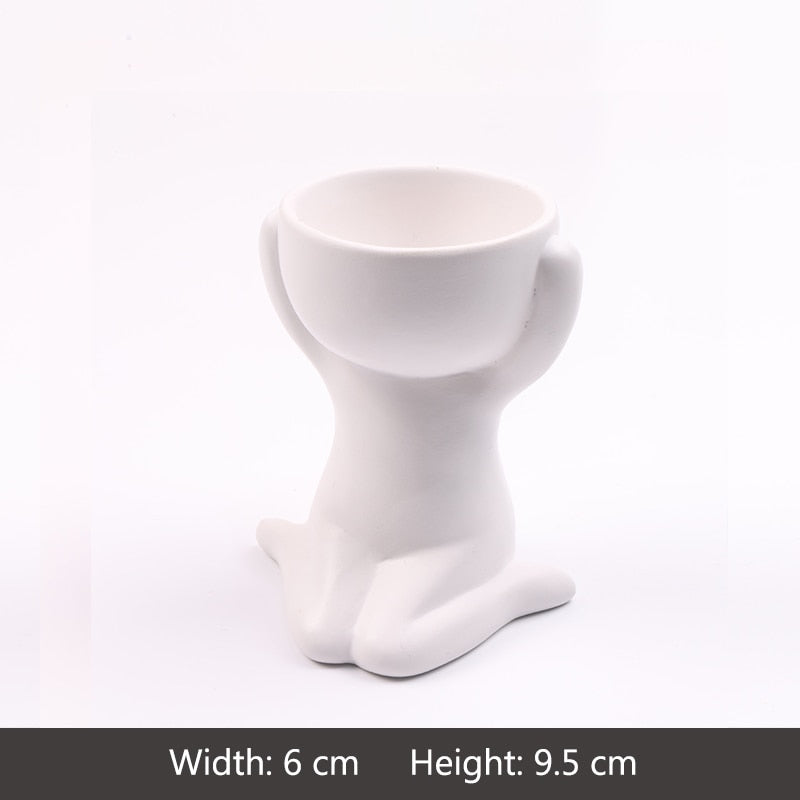 Humanoid Ceramic Flower Pot Succulent Planter