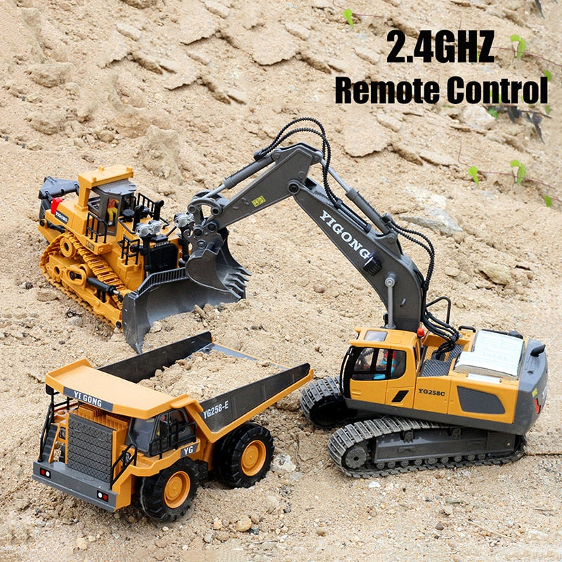 RC Car Children Toys Remote Control Car Toys Radio Control Excavator Dump Truck-Bulldozer