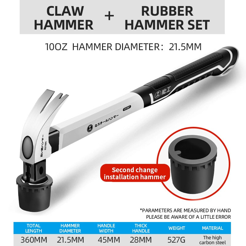 GREENER Heavy Claw Hammer 100Z/130Z Nail puller Hammer Steel Woodworking Striking Tools Magnetic Automatic Nail Suction Hammer