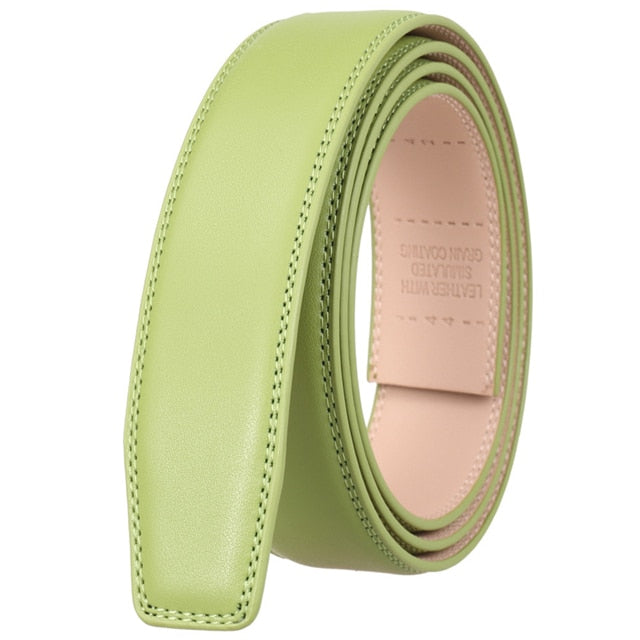 No Buckle 3.5cm Width Cowskin Genuine Leather Belt Men Without Automatic buckle