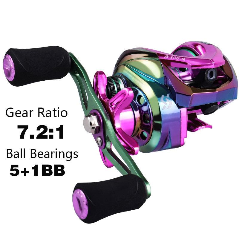 Sougayilang Fishing Reels 6.5/7.2:1 Gear Ratio High Speed Baitcasting Reel with Aluminum Spool