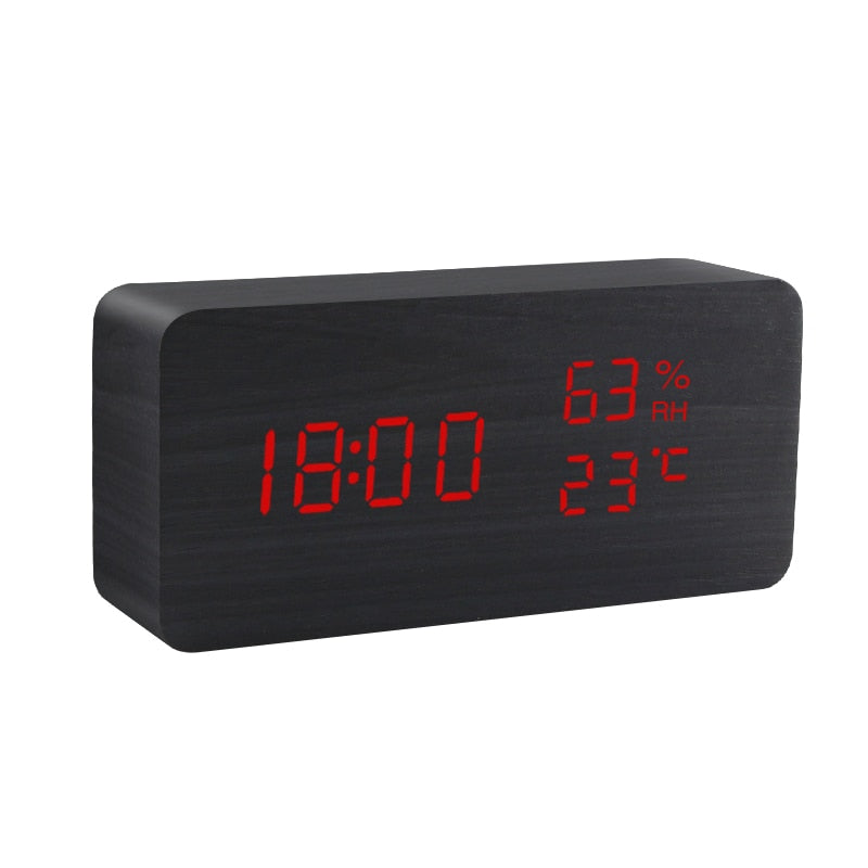 Wooden Alarm Clock USB/AAA Powered